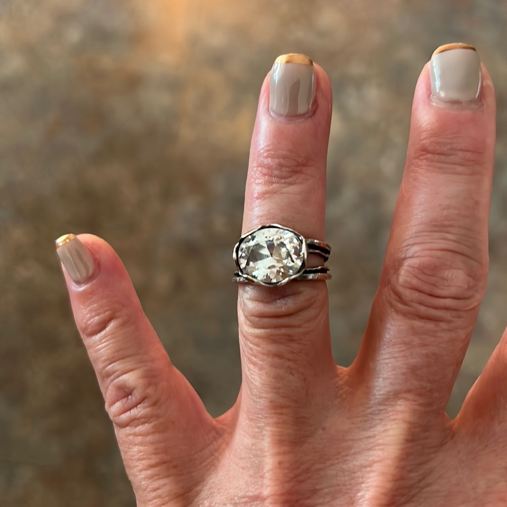 .925 silver and clear stone ring by Inspiranza designs